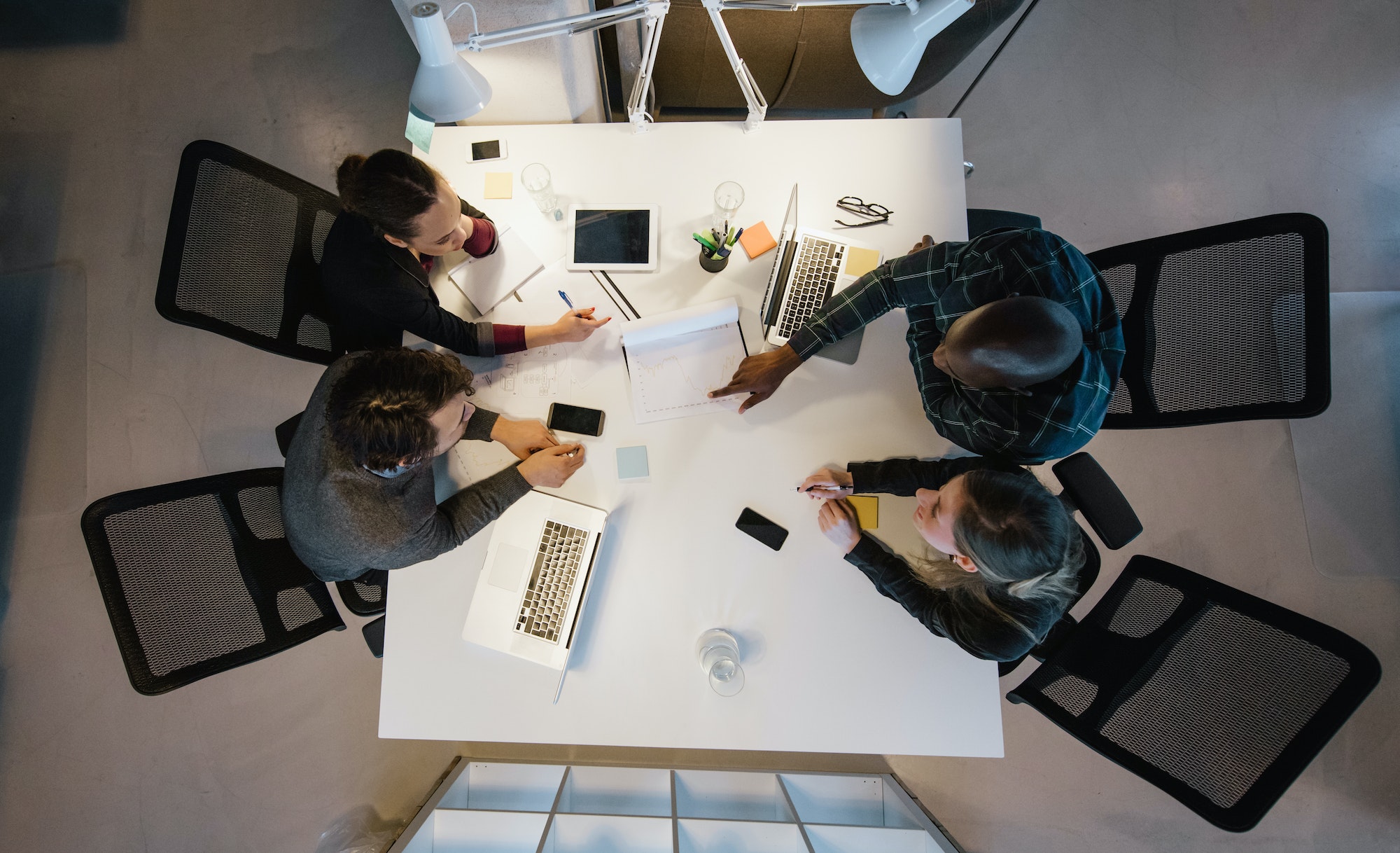 Diverse team analyzing data